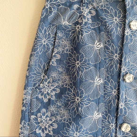 Julien David Vintage Tailored 1980's Look Floral Thread Embroidered Skirt - Picture 3 of 16